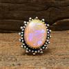 Handmade Mozzafiato Tripletta Opale Gemma 925 Argento Sterling Handmade Anello All Misura