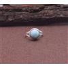 Anello Argento 925 Fatto A Mano Caribbean Larimar Gemma Naturale C-22