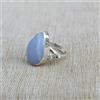Belli Blu Pizzo Agata Gemma 925 Argento Sterling Mano Anello Tutti Misura BL-63