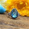 Svizzero Blu Topazio Gemma 925 Argento Sterling Handmade Anello All Misura CJ-51