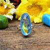Brillante Svizzero Blu Topazio Gemma 925 Argento Sterling Mano Anello All Misura