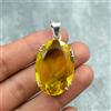 Delizioso Pendente In Topazio Limone Fatto A Mano In Argento Sterling 925 AS- 16