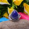 Natale Blu Lapislazzuli Gemma 925 Argento Sterling Artigianale Anello All Misura