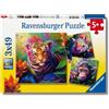 Ravensburger - Puzzles Nascite Nella Giungla Confezioni Da 3 | Puzzle Bambini 5 Anni O Più | Regalo Bimba 5 Anni 3 X 49 Pezzi | Puzzle Bambini 21 X 21 Cm | Puzzles Perfetti Ravensburger