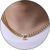 Esmoly 6.5mm Collana Uomo 316L Lettere Cuban Chain Regalo Uomo Ragazzo | Argento Oro Nero Acciaio Inossidabile Collana con A-Z 18+2 Inches