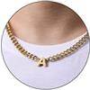 Esmoly 6.5mm Collana Uomo 316L Lettere Cuban Chain Regalo Uomo Ragazzo | Argento Oro Nero Acciaio Inossidabile Collana con A-Z 18+2 Inches