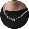 Esmoly 6.5mm Collana Uomo 316L Lettere Cuban Chain Regalo Uomo Ragazzo | Argento Oro Nero Acciaio Inossidabile Collana con A-Z 18+2 Inches