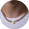 Esmoly 6.5mm Collana Uomo 316L Lettere Cuban Chain Regalo Uomo Ragazzo | Argento Oro Nero Acciaio Inossidabile Collana con A-Z 18+2 Inches