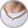 Esmoly 6.5mm Collana Uomo 316L Lettere Cuban Chain Regalo Uomo Ragazzo | Argento Oro Nero Acciaio Inossidabile Collana con A-Z 18+2 Inches