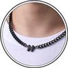 Esmoly 6.5mm Collana Uomo 316L Lettere Cuban Chain Regalo Uomo Ragazzo | Argento Oro Nero Acciaio Inossidabile Collana con A-Z 18+2 Inches