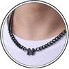 Esmoly 6.5mm Collana Uomo 316L Lettere Cuban Chain Regalo Uomo Ragazzo | Argento Oro Nero Acciaio Inossidabile Collana con A-Z 18+2 Inches