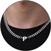 Esmoly 6.5mm Collana Uomo 316L Lettere Cuban Chain Regalo Uomo Ragazzo | Argento Oro Nero Acciaio Inossidabile Collana con A-Z 18+2 Inches