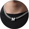 Esmoly 6.5mm Collana Uomo 316L Lettere Cuban Chain Regalo Uomo Ragazzo | Argento Oro Nero Acciaio Inossidabile Collana con A-Z 18+2 Inches
