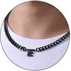 Esmoly 6.5mm Collana Uomo 316L Lettere Cuban Chain Regalo Uomo Ragazzo | Argento Oro Nero Acciaio Inossidabile Collana con A-Z 18+2 Inches