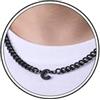 Esmoly 6.5mm Collana Uomo 316L Lettere Cuban Chain Regalo Uomo Ragazzo | Argento Oro Nero Acciaio Inossidabile Collana con A-Z 18+2 Inches