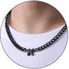 Esmoly 6.5mm Collana Uomo 316L Lettere Cuban Chain Regalo Uomo Ragazzo | Argento Oro Nero Acciaio Inossidabile Collana con A-Z 18+2 Inches