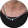 Esmoly 6.5mm Collana Uomo 316L Lettere Cuban Chain Regalo Uomo Ragazzo | Argento Oro Nero Acciaio Inossidabile Collana con A-Z 18+2 Inches