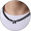 Esmoly 6.5mm Collana Uomo 316L Lettere Cuban Chain Regalo Uomo Ragazzo | Argento Oro Nero Acciaio Inossidabile Collana con A-Z 18+2 Inches