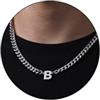Esmoly 6.5mm Collana Uomo 316L Lettere Cuban Chain Regalo Uomo Ragazzo | Argento Oro Nero Acciaio Inossidabile Collana con A-Z 18+2 Inches