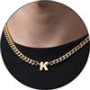 Esmoly 6.5mm Collana Uomo 316L Lettere Cuban Chain Regalo Uomo Ragazzo | Argento Oro Nero Acciaio Inossidabile Collana con A-Z 18+2 Inches