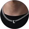 Esmoly 6.5mm Collana Uomo 316L Lettere Cuban Chain Regalo Uomo Ragazzo | Argento Oro Nero Acciaio Inossidabile Collana con A-Z 18+2 Inches
