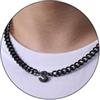 Esmoly 6.5mm Collana Uomo 316L Lettere Cuban Chain Regalo Uomo Ragazzo | Argento Oro Nero Acciaio Inossidabile Collana con A-Z 18+2 Inches
