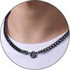 Esmoly 6.5mm Collana Uomo 316L Lettere Cuban Chain Regalo Uomo Ragazzo | Argento Oro Nero Acciaio Inossidabile Collana con A-Z 18+2 Inches