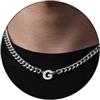 Esmoly 6.5mm Collana Uomo 316L Lettere Cuban Chain Regalo Uomo Ragazzo | Argento Oro Nero Acciaio Inossidabile Collana con A-Z 18+2 Inches