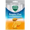 Vicks - Respiro Bene Caramelle Balsamiche Senza Zucchero Gusto Miele Confezione 72 Gr