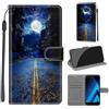 KENHONER Custodia per Samsung Galaxy A5 2017, luna | Portafoglio Pelle PU, Magnetica, Resistente Agli Urti, Scomparto Carte Credito, Pieghevole, Flip Libro, Motivo