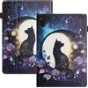 LSPCASA Protettiva Cover Compatibile Con Honor Pad X8A 11 Pollici PU Materiale Cover Honor Pad X8a Con Slot Per Carte TPU Custodia, Gatto