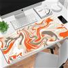 Lukery Tappetino per mouse Gaming, Grande Mousepad Tastiera con Base Antiscivolo Mouse Pad con Bordi Cuciti per Computer PC Ufficio Gioco Esteso Scrivania -Arte Astratta (Arancione,800x300x3mm)