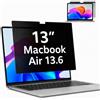 PinnWaa Filtro Privacy Magnetico Rimovibile per MacBook Air 13,6/13 Pollici | 2026-2023, M5/M4/M3/M2, Filtro Anti-Spia, Anti Luce Blu, Antiriflesso, AntiGraffio, Anti-Impronte, Pellicola Protettiva