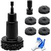 Naruide Kit Pulizia Mozzo Ruota con 5 Teste Abrasive, Spazzola Pulizia Mozzo Compatibile Trapano Elettrico e Avvitatore a Percussione, Pulitore Mozzi Cerchi per Rimozione Ruggine, Guanti Inclusi