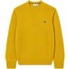 Lacoste Maglione Girocollo Uomo in Lana Cardata Giallo Miele