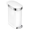 simplehuman Cestino per rifiuti 45L pedal SLIM - bianco / simplehuman