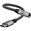 Goobay 200x Goobay 74056 Adattatore USB-C™ a jack, 3,5 mm AUX, nero-grigio, 0,15 m - Spina USB-C™ > presa jack 3,5 mm (3 pin, stereo)