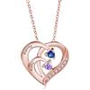 Jeweidea Collana Personalizzata con Nome in Argento Sterling 925 per Donna Collana Cuore con Pendente Inciso con Pietra Natale Regalo per Mamma, Nonna, Natale Festa della Mamma