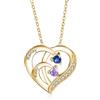 Jeweidea Collana Personalizzata con Nome in Argento Sterling 925 per Donna Collana Cuore con Pendente Inciso con Pietra Natale Regalo per Mamma, Nonna, Natale Festa della Mamma