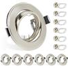 Wondlumi Faretto da incasso a LED GU10, 68-85 mm, orientabile, a 360°, in acciaio inox spazzolato, rotondo, telaio di montaggio con attacco GU10