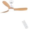 CJOY Ventilatore da Soffitto con Luce, 107cm Legno Ventilatore de Soffitto con Luce e Telecomando, Silenzioso, 6 Velocità, Reversibili DC, 3 CCT Dimmerabile, Timer, Funzione di Memoria, Modalità Sleep