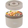 Tissting Termos per Alimenti, Contenitore Termico 550ml, 2 Strati Contenitore per Pranzo in Acciaio Inossidabile Contenitori per Conservazione Degli Alimenti Scatole Picnic (Adatto al microonde, Bianco sporco)