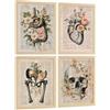 Nacnic Set Di 4 Stampe Anatomia Umana Botaniche Poster E Quadri Con Organi Cuore Sistema Digestivo Cranio E Pelvi Decorazione Casa Decorazione Da Parete Medica Dimensione A4 Senza Cornice