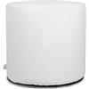 ARKETICOM CHILL Pouf Poggiapiedi Rotondo Ecopelle Sfoderabile PUFF Bianco 35x35