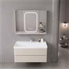 KAMALU Mobile bagno 100 cm lavabo integrato e specchio contenitore | KAM-SM100