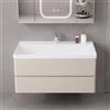 KAMALU Mobile bagno 100 cm lavabo integrato colore bianco crema | KAM-SM100