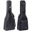 GEWA Guitar Gig Bag Premium 20mm per chitarra acustica nera (resistente agli strappi e idrorepellente, Neck Protection System, cinghie da zaino di lusso, ampio scomparto per gli accessori) 213200