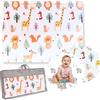 Family Nation, Tappeto Gioco Bambini Pieghevole Montessori 2 in 1, 180x150cm, Reversibile e Atossico, In Morbida Schiuma, Impermeabile e Antiscivolo, Fantasie Animal Friends