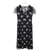 Cop-Copine Cop Copine Fuchsia Abito Donna (Eu) 36 Midi Rete Scollo V Foderato con Motivo