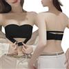 BKEPDY Reggiseni Fascia Donna Reggiseno Senza Spalline Strapless Bra Imbottito Push up Senza Ferretto con Chiusura Frontale Invisibile Antiscivolo per Abiti Scollati